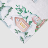 可愛い雪だるまとクリスマスツリーの切り離し 薄葉紙 (詳細)