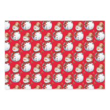 可愛い雪だるまとクリスマスツリーの水の色パターン