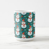 可愛い雪だるまとクリスマスツリー コーヒーマグカップ (中央)