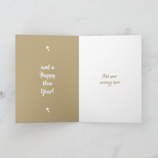 可愛い雪だるまと名前のメリークリスマス シーズンカード (内部)