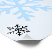 可愛い雪だるまと薄青色の雪片 ポスター (コーナー)