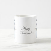 可愛い雪だるまインブルースカーフ&ニットビーニー コーヒーマグカップ (中央)