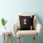 可愛い雪だるまインレッドベルベットのクリスマス クッション (椅子)