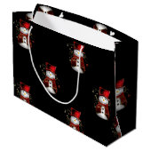 可愛い雪だるまインレッドベルベットのクリスマス ラージペーパーバッグ (裏面アングル)