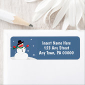 可愛い雪だるまインCovid-19顔 ラベル (インサイチュ)