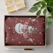 可愛い雪だるまウォーターカラーメリークリスマスタイポグラフィ 薄葉紙 (ギフト)