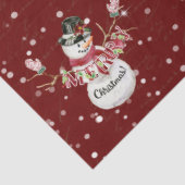 可愛い雪だるまウォーターカラーメリークリスマスタイポグラフィ 薄葉紙 (詳細)