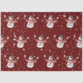 可愛い雪だるまウォーターカラーメリークリスマスタイポグラフィ 薄葉紙 (正面)