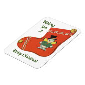 可愛い雪だるまオンストッキング磁石 マグネット (左側)