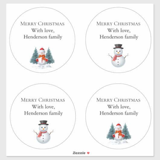 可愛い雪だるまカスタムカットのビニールシール シール (シート)