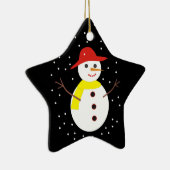 可愛い雪だるまカスタムクリスマスオーナメント セラミックオーナメント (右)