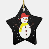 可愛い雪だるまカスタムクリスマスオーナメント セラミックオーナメント (左)
