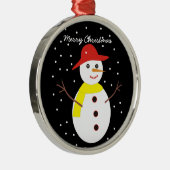 可愛い雪だるまカスタムクリスマスオーナメント メタルオーナメント (右)