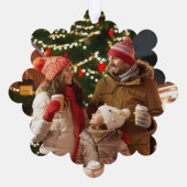 可愛い雪だるまカスタムクリスマスフォトキープサカード オーナメントカード (裏面)