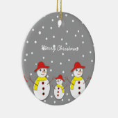 可愛い雪だるまカスタム3枚クリスマス飾り セラミックオーナメント (右)