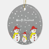 可愛い雪だるまカスタム3枚クリスマス飾り セラミックオーナメント (左)