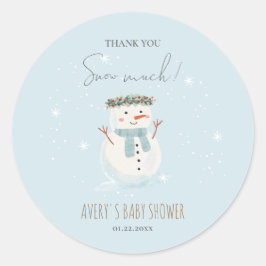 可愛い雪だるまサンキュースノー非常に小 ラウンドシール