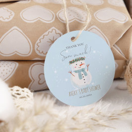 可愛い雪だるまサンキュースノー フェイバータグ