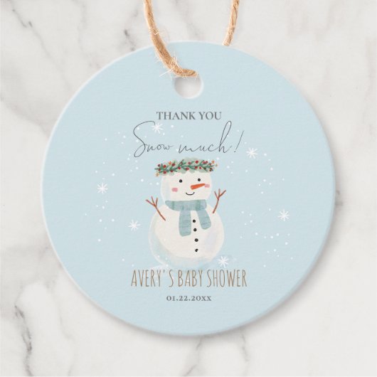 可愛い雪だるまサンキュースノー フェイバータグ (正面)