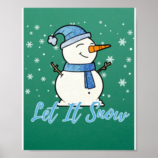 可愛い雪だるまレッツスノークリスマスホリデー ポスター (正面)