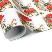 可愛い雪だるまレッドハットグリーンミッテンスオンスリー ラッピングペーパー (ロールコーナー)