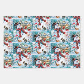 可愛い雪だるま包装紙シート ラッピングペーパーシート (正面3)