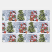 可愛い雪だるま包装紙シート ラッピングペーパーシート (正面2)