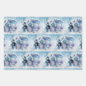 可愛い雪だるま包装紙シート ラッピングペーパーシート (正面)