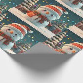 可愛い雪だるま包装紙 ラッピングペーパー (角)