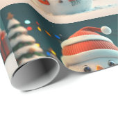 可愛い雪だるま包装紙 ラッピングペーパー (ロールコーナー)