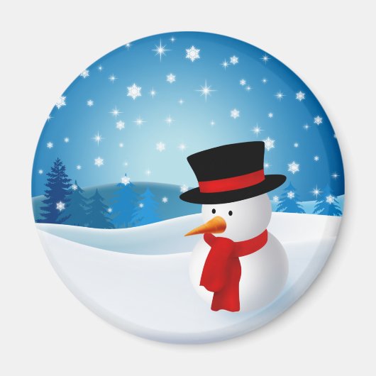 可愛い雪だるま磁石 マグネット (正面)