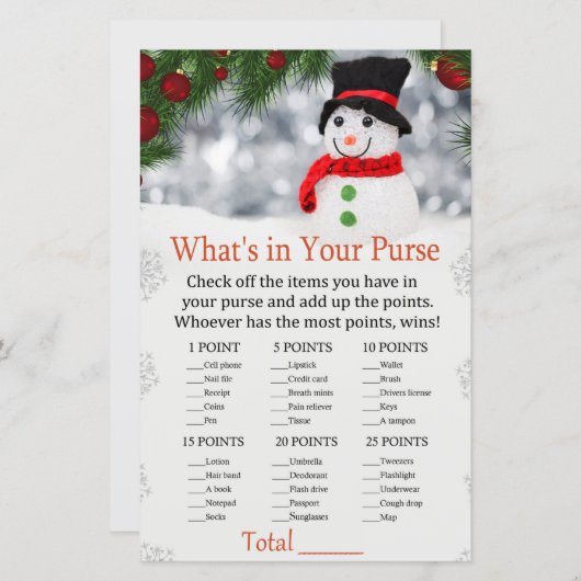 可愛い雪だるま財布ゲームの中に何があるか (正面/裏面)