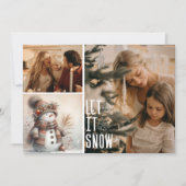 可愛い雪だるま雪姫2写真クリスマス シーズンカード (正面)