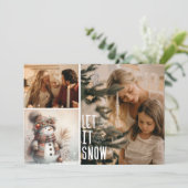 可愛い雪だるま雪姫2写真クリスマス シーズンカード (スタンド正面)