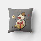 可愛い雪だるま クッション (裏面)