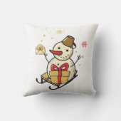 可愛い雪だるま クッション (裏面)