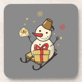 可愛い雪だるま コースター