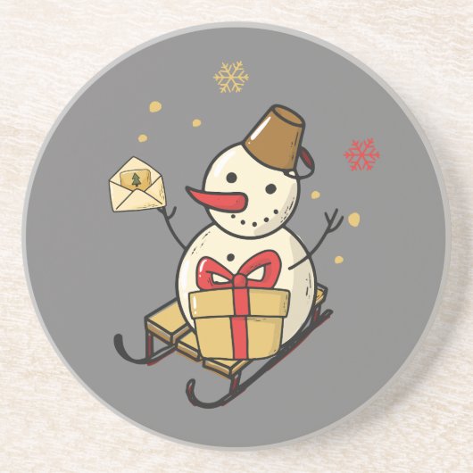 可愛い雪だるま コースター (正面)