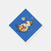 可愛い雪だるま スタンダードカクテルナプキン (角)