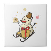 可愛い雪だるま タイル (正面)