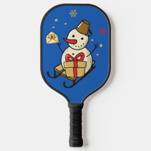 可愛い雪だるま ピックルボールラケット (正面)
