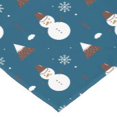可愛い雪だるま&雪山青冬 ショートテーブルランナー (コーナー)