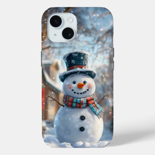可愛い雪だるまiPhoneケース – クリスマスにぴったり! Case-Mate iPhoneケース (裏面)