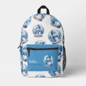 可愛い雪だるまSnowball Kids Backpack プリントバックパック (正面)