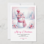 可愛い雪の森の子供向け印刷可能クリスマスカード シーズンカード (正面)
