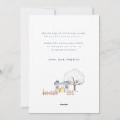 可愛い雪をかぶったクリスマスコテージ4枚 シーズンカード (裏面)