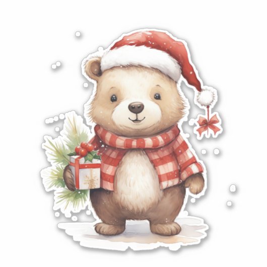 可愛い雪クマのビニールのシール シール (正面)