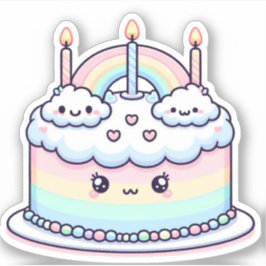 可愛い雲お誕生日ケーキ シール