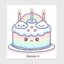 可愛い雲お誕生日ケーキ シール