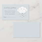 可愛い雲の赤ちゃんシャワー散水おむつラッフル エンクロージャーカード (正面/裏面)